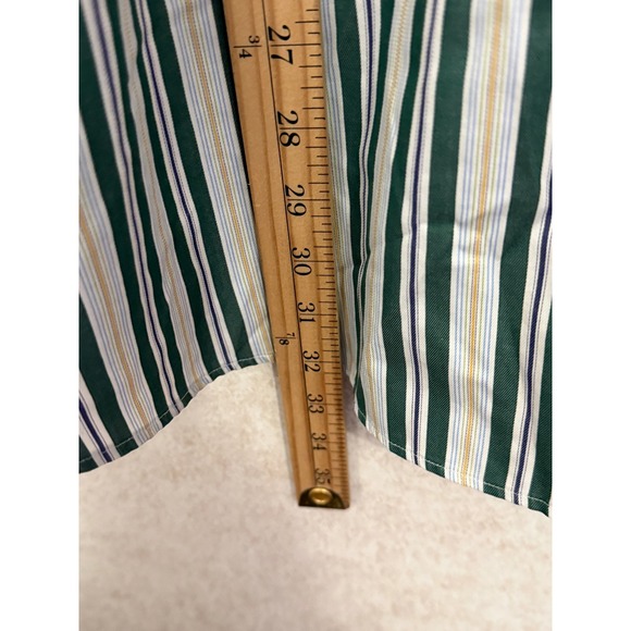Brooks Brothers Country Club Mens XL Button Down Shirt‎ Green Stripe Cotton - Picture 5 of 7